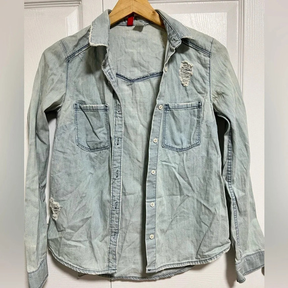 H&M Denim shirt Size 2 - Picture 1 of 7
